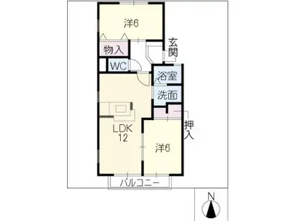 コートヴィレッジII(2LDK/2階)の間取り写真