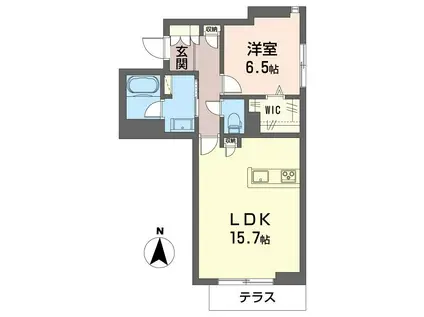 トルシーヌ大宮東町(1LDK/1階)の間取り写真