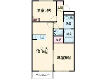 アルテミス A(2LDK/2階)の間取り写真