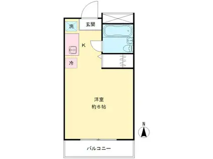 シャトーエース(ワンルーム/1階)の間取り写真