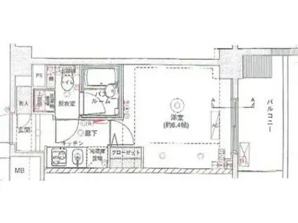 フェニックス横濱関内BAY GAIA(1K/9階)の間取り写真