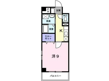 グランシエスタ(1K/1階)の間取り写真