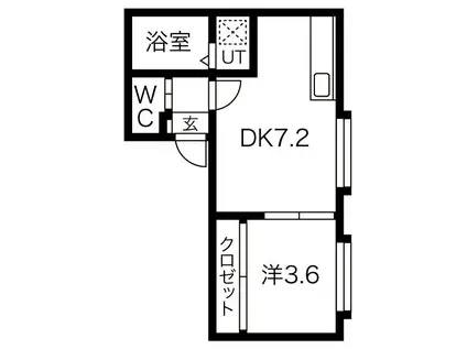 アークコート栄町III(1DK/3階)の間取り写真