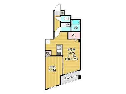 グランディオ検見川(1LDK/2階)の間取り写真