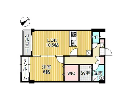 プリズムとなみ中神町(1LDK/1階)の間取り写真
