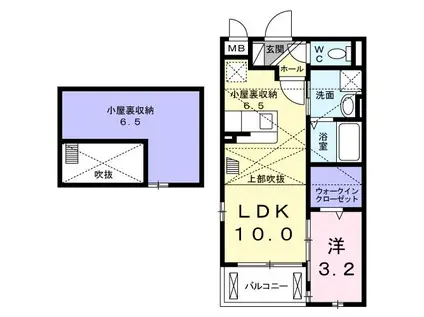 ベルソレイユ(1LDK/2階)の間取り写真