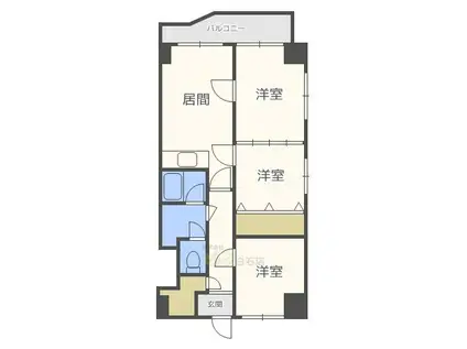 アサヒコーポ(3DK/5階)の間取り写真