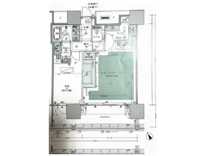 グランドヒルズ恵比寿(1LDK/12階)の間取り写真