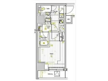 プレミアムキューブ両国DEUX(1K/8階)の間取り写真