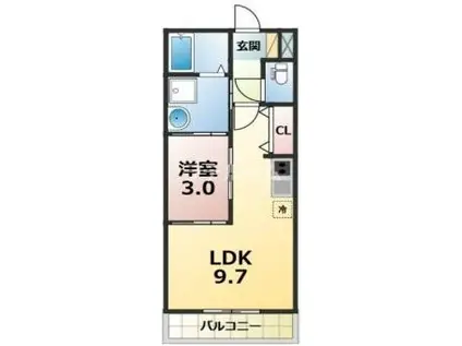 COOKIE(1LDK/3階)の間取り写真