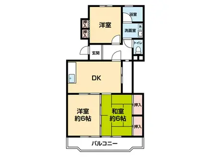 ベルハイムOKADA(3DK/2階)の間取り写真