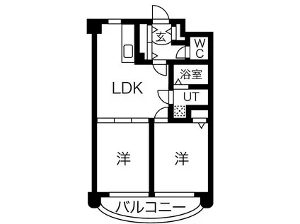 さくらHILLSYAGOTO(2LDK/3階)の間取り写真
