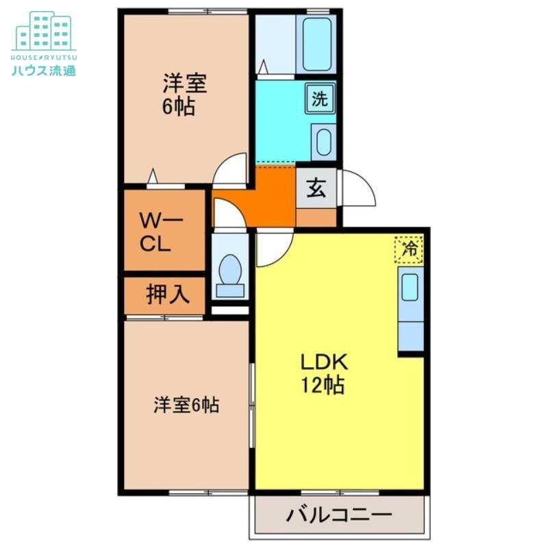 まなび野七番館(2LDK/1階)の間取り写真