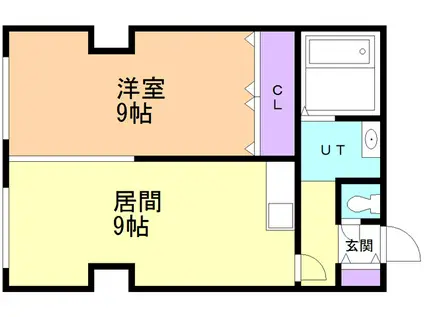 ESアベニューヒラノアパートメント(1DK/3階)の間取り写真