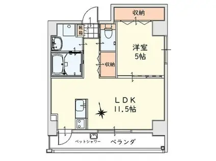 天妃MCM(1LDK/4階)の間取り写真