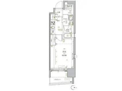 クレイシア秋葉原ラグゼスィート(1K/4階)の間取り写真