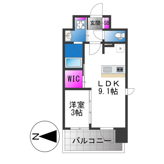レオンヴァリエ長堀通(1LDK/4階)の間取り写真