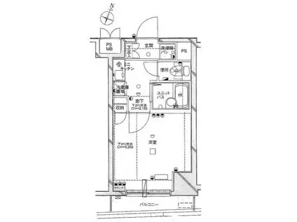 ヴェルステージ日本橋人形町(1K/5階)の間取り写真