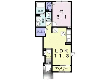 @HOME 吉祥寺通(1LDK/1階)の間取り写真