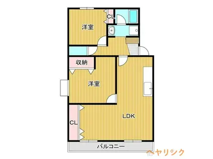 ベルシャトーまき(2LDK/2階)の間取り写真