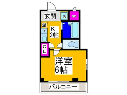 エンゼル中百舌鳥(1K/2階)の間取り写真
