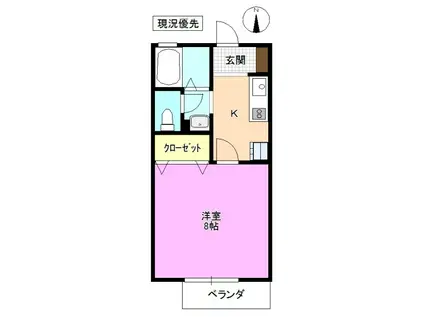 アベニューミスズ(1K/2階)の間取り写真