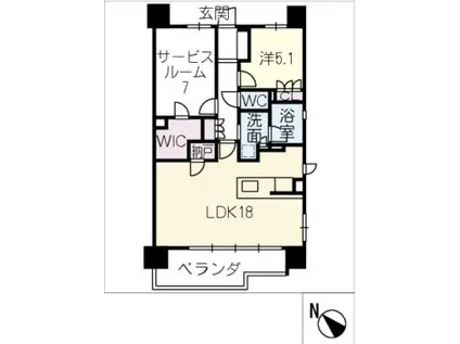 レ・ジェイド名古屋1009(1SLDK/10階)の間取り写真