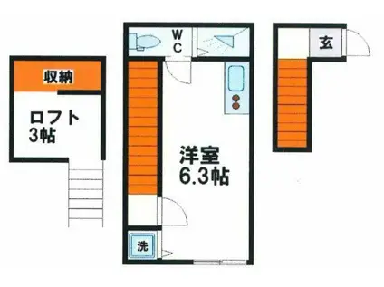 VIVO南砂町(1K/1階)の間取り写真