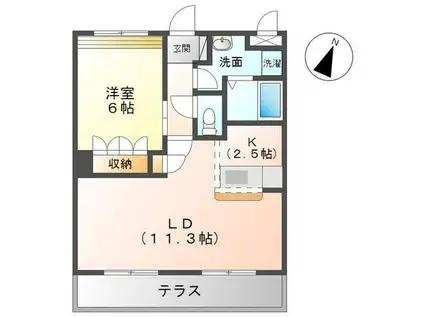 グレイス・ヴィラ(1LDK/1階)の間取り写真