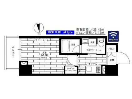 ステージファースト新御徒町II(1K/9階)の間取り写真