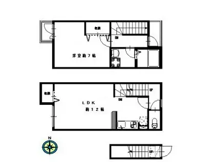 カーサ恵比寿 壱番館(1LDK/1階)の間取り写真