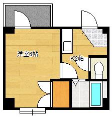 エステート三滝(1K/3階)の間取り写真