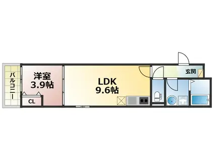 D PORTA ANNEX(1LDK/3階)の間取り写真