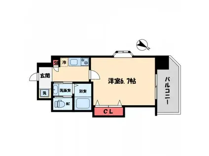 LUXEドーム前I(1K/5階)の間取り写真