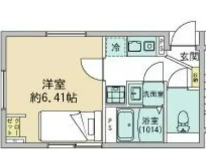 プラスドア東中野(1K/1階)の間取り写真