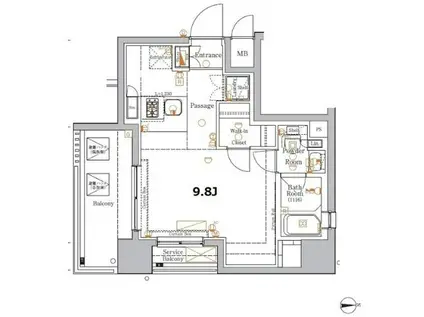 ジーベック東日暮里サウス(ワンルーム/3階)の間取り写真