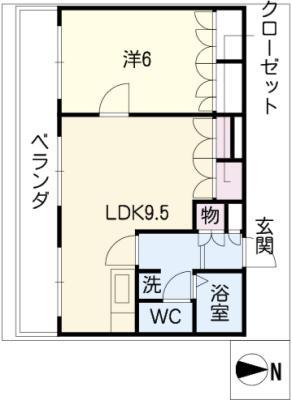 CASA NOAH高峯町(1LDK/3階)の間取り写真