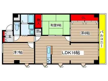 アーバン スクエア 2(3LDK/6階)の間取り写真