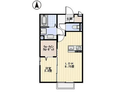  アコルデ I(1LDK/2階)の間取り写真