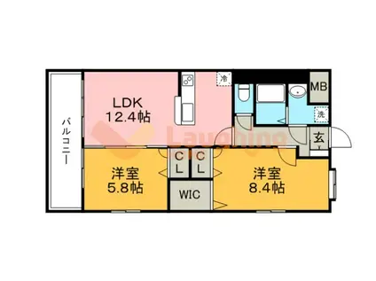 第33上野ビル(2LDK/1階)の間取り写真