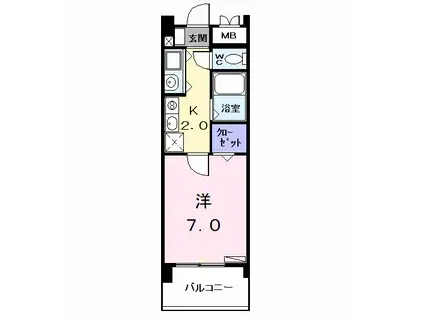 PULITO(1K/4階)の間取り写真