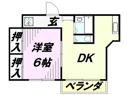 サカエハイツI(1DK/2階)の間取り写真