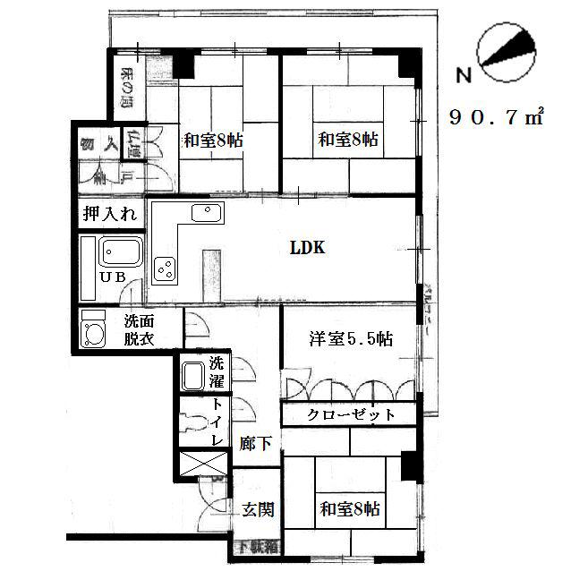 ロイヤルグレース(4LDK/3階)の間取り写真