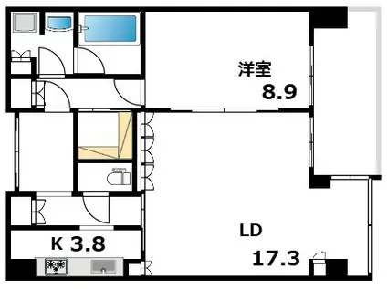 グラングリーン大阪 THE ノース RESIDENCE(1LDK/24階)の間取り写真