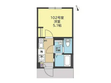 ブルーミング横浜(1K/1階)の間取り写真