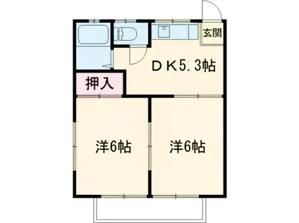 昭和コーポ第6(2DK/1階)の間取り写真