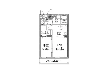 フラワーコンコルディア(1LDK/5階)の間取り写真