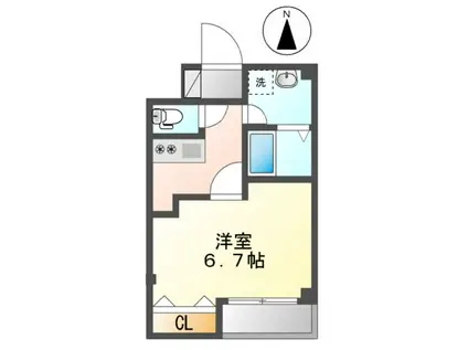 グランドゥマール水引(1K/2階)の間取り写真