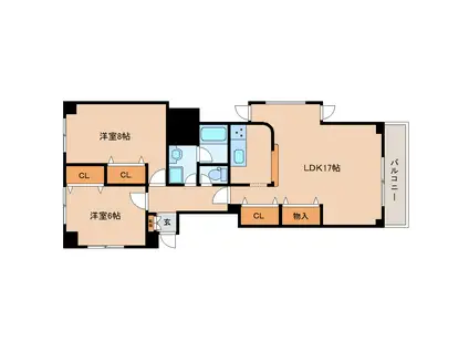 ハイツ・ラポール(2LDK/4階)の間取り写真