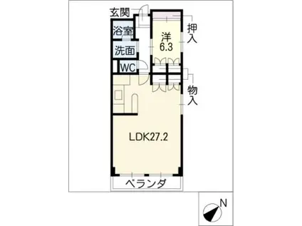 ニューウエスト児玉(1LDK/2階)の間取り写真